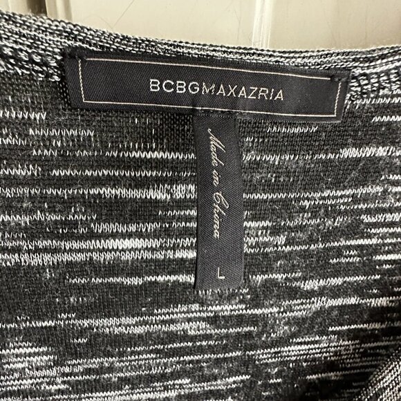 Bcbgmaxazria  Blouse Top Womens Marled Sleeveless Black Gray Faux Wrap Top Large - Picture 5 of 9